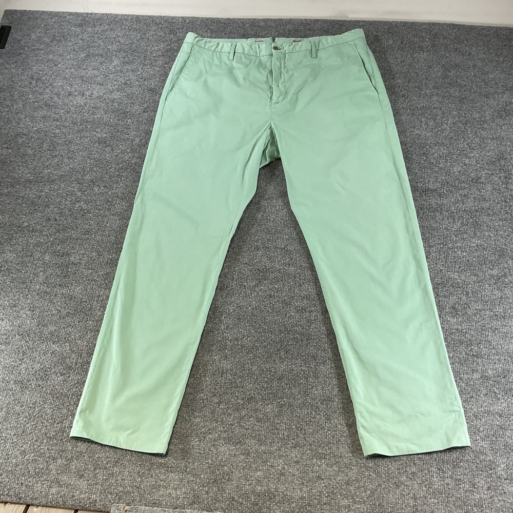 Zanella Mens Mint Green Stretch Cotton Chino Pants Flat Front Trousers 38x31